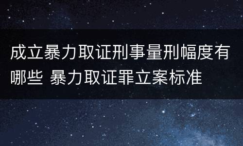 成立暴力取证刑事量刑幅度有哪些 暴力取证罪立案标准