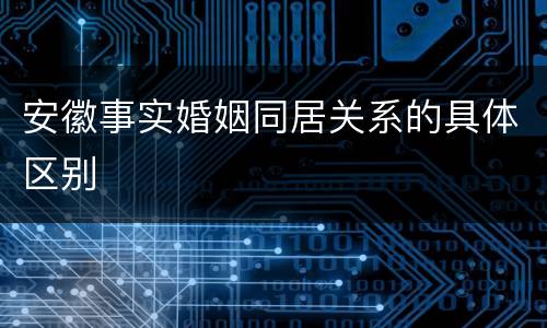 安徽事实婚姻同居关系的具体区别