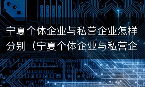 宁夏个体企业与私营企业怎样分别（宁夏个体企业与私营企业怎样分别认证）