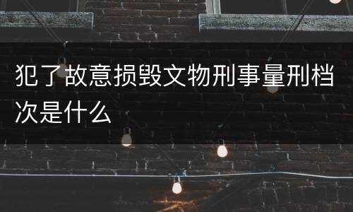 犯了故意损毁文物刑事量刑档次是什么