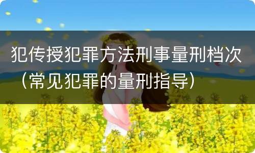 犯传授犯罪方法刑事量刑档次（常见犯罪的量刑指导）