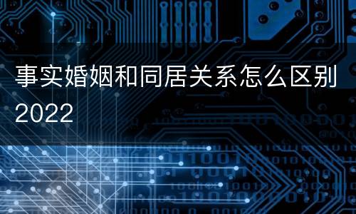 事实婚姻和同居关系怎么区别2022