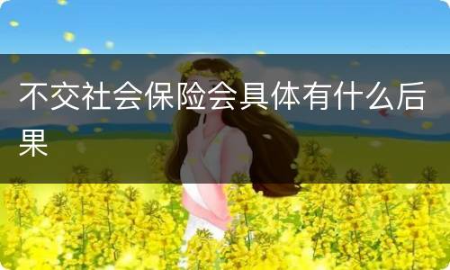 不交社会保险会具体有什么后果