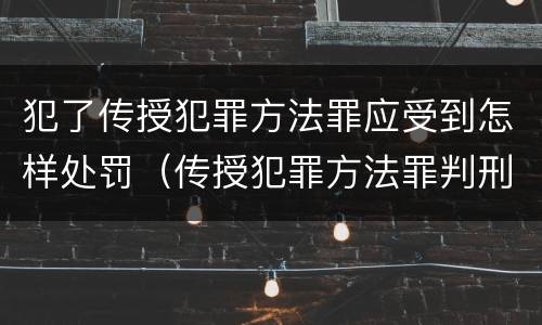 犯了传授犯罪方法罪应受到怎样处罚（传授犯罪方法罪判刑案例）