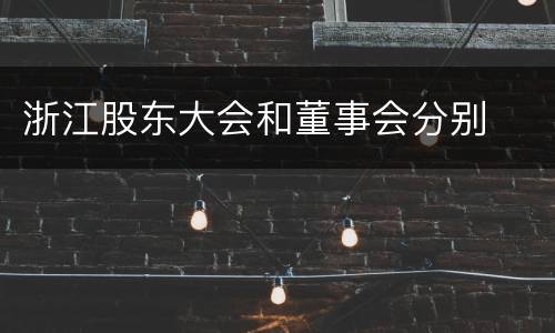 浙江股东大会和董事会分别