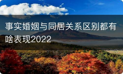 事实婚姻与同居关系区别都有啥表现2022