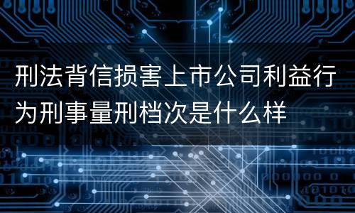 刑法背信损害上市公司利益行为刑事量刑档次是什么样