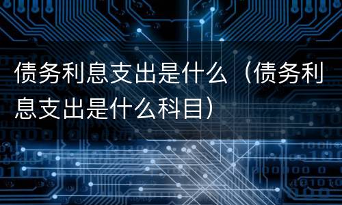 债务利息支出是什么（债务利息支出是什么科目）