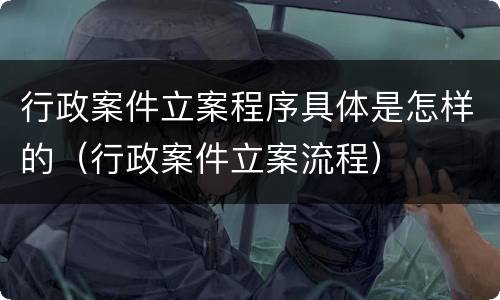 行政案件立案程序具体是怎样的（行政案件立案流程）