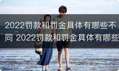 2022罚款和罚金具体有哪些不同 2022罚款和罚金具体有哪些不同之处