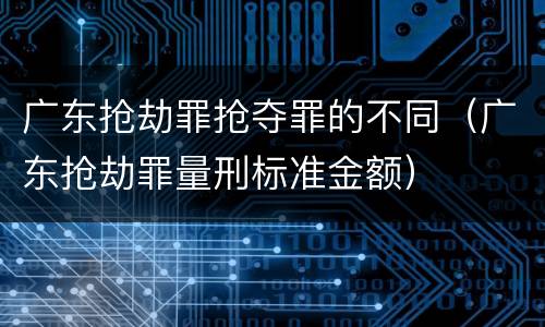 广东抢劫罪抢夺罪的不同（广东抢劫罪量刑标准金额）