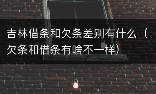 吉林借条和欠条差别有什么（欠条和借条有啥不一样）