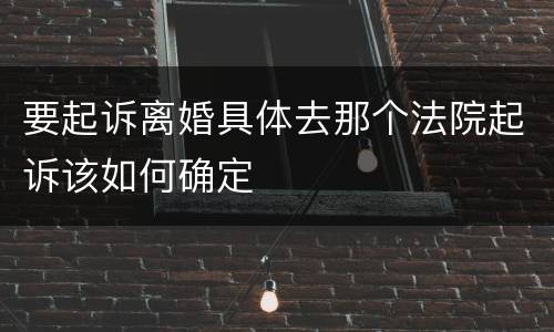 要起诉离婚具体去那个法院起诉该如何确定