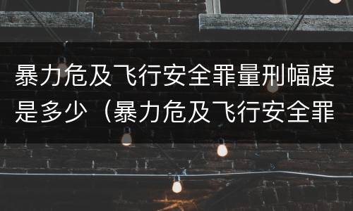 暴力危及飞行安全罪量刑幅度是多少（暴力危及飞行安全罪是危险犯吗）