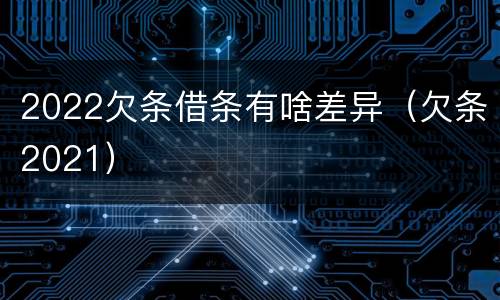 2022欠条借条有啥差异（欠条2021）