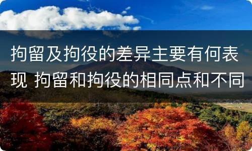 拘留及拘役的差异主要有何表现 拘留和拘役的相同点和不同点