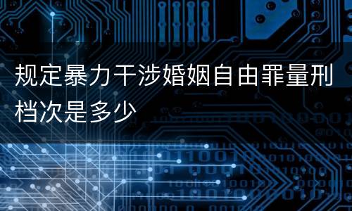 规定暴力干涉婚姻自由罪量刑档次是多少