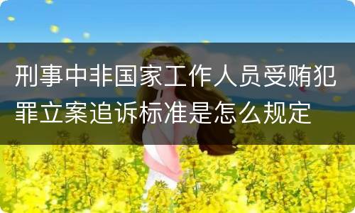 刑事中非国家工作人员受贿犯罪立案追诉标准是怎么规定