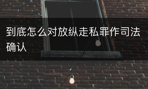 到底怎么对放纵走私罪作司法确认