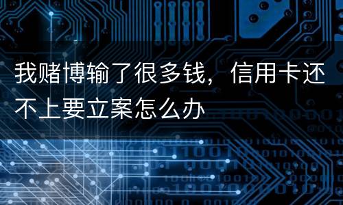 我赌博输了很多钱，信用卡还不上要立案怎么办