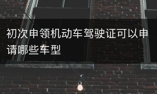 初次申领机动车驾驶证可以申请哪些车型