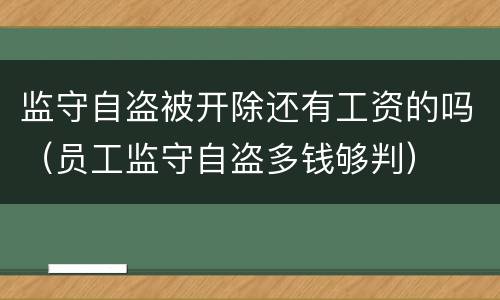 监守自盗被开除还有工资的吗（员工监守自盗多钱够判）