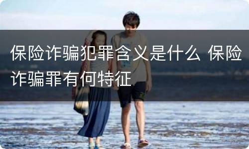 保险诈骗犯罪含义是什么 保险诈骗罪有何特征