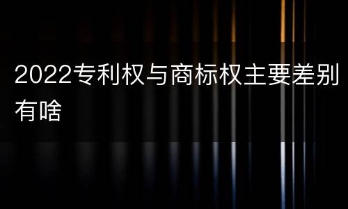 2022专利权与商标权主要差别有啥