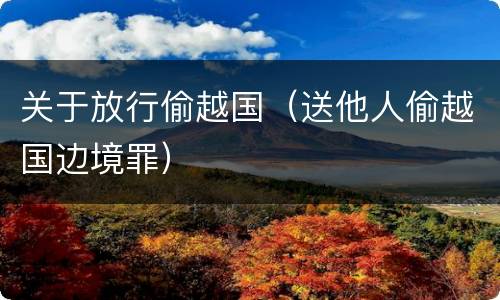 关于放行偷越国（送他人偷越国边境罪）