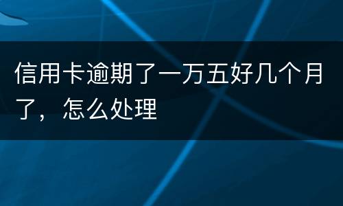 信用卡逾期了一万五好几个月了，怎么处理