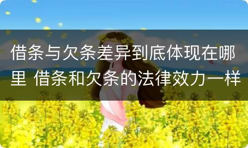借条与欠条差异到底体现在哪里 借条和欠条的法律效力一样吗