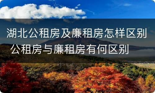 湖北公租房及廉租房怎样区别 公租房与廉租房有何区别