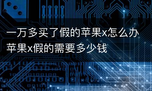 一万多买了假的苹果x怎么办 苹果x假的需要多少钱