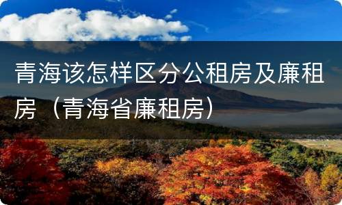 青海该怎样区分公租房及廉租房（青海省廉租房）