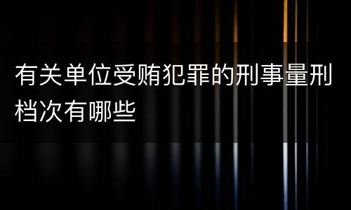 有关单位受贿犯罪的刑事量刑档次有哪些