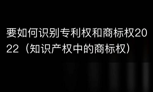 要如何识别专利权和商标权2022（知识产权中的商标权）