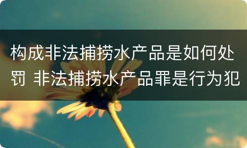 构成非法捕捞水产品是如何处罚 非法捕捞水产品罪是行为犯吗