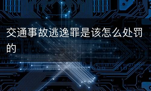 交通事故逃逸罪是该怎么处罚的