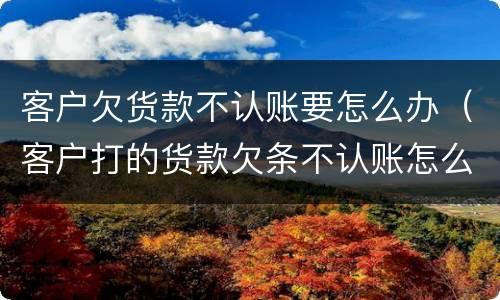 客户欠货款不认账要怎么办（客户打的货款欠条不认账怎么办）