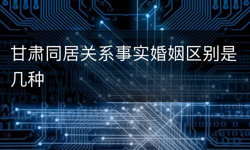 甘肃同居关系事实婚姻区别是几种