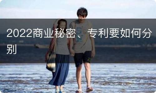 2022商业秘密、专利要如何分别