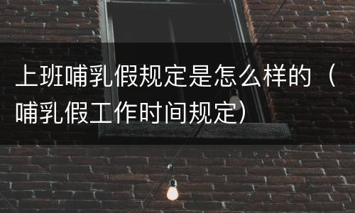 上班哺乳假规定是怎么样的（哺乳假工作时间规定）