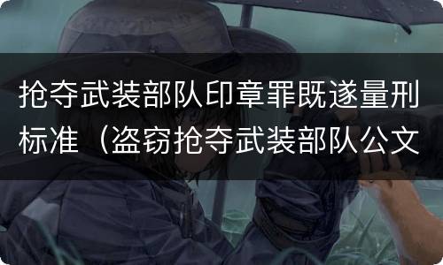 抢夺武装部队印章罪既遂量刑标准（盗窃抢夺武装部队公文证件印章罪）