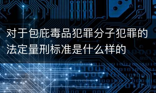 对于包庇毒品犯罪分子犯罪的法定量刑标准是什么样的