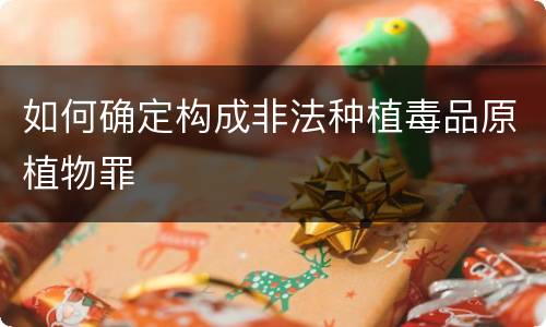 如何确定构成非法种植毒品原植物罪