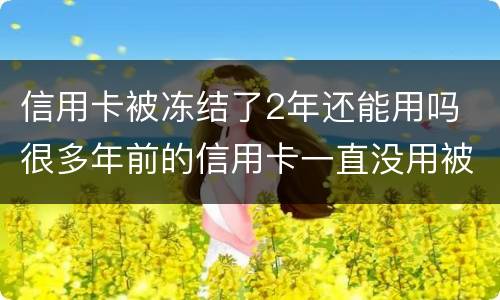信用卡被冻结了2年还能用吗 很多年前的信用卡一直没用被冻结怎么办?