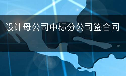 设计母公司中标分公司签合同