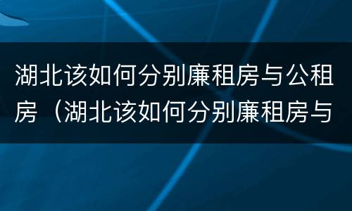 湖北该如何分别廉租房与公租房（湖北该如何分别廉租房与公租房的区别）