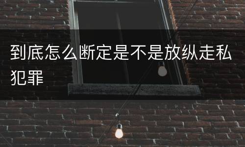 到底怎么断定是不是放纵走私犯罪