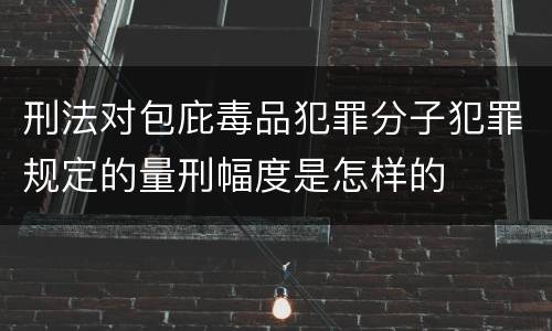 刑法对包庇毒品犯罪分子犯罪规定的量刑幅度是怎样的